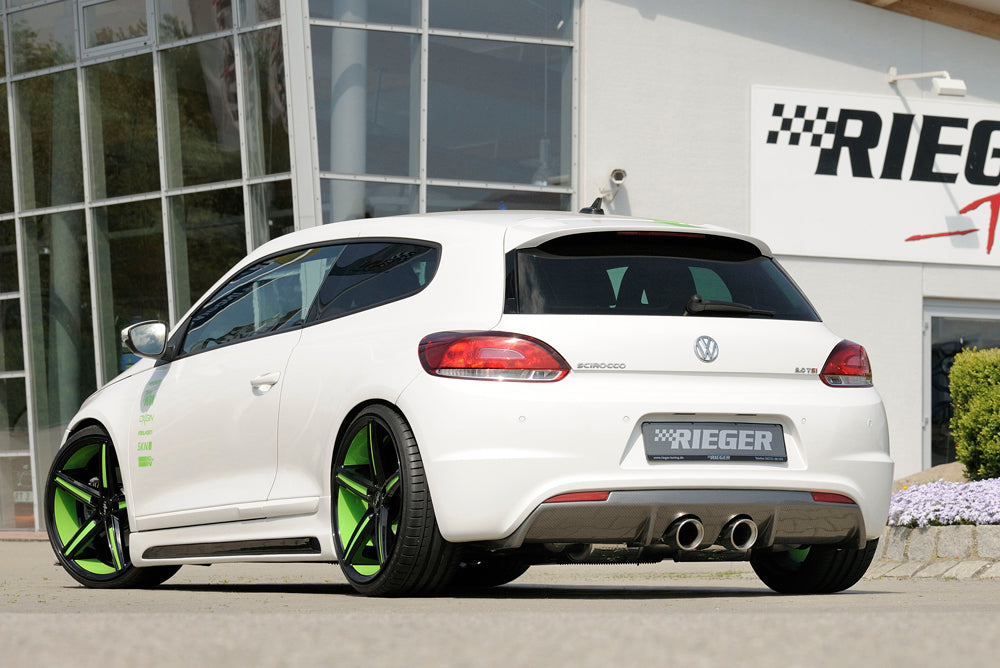 Rieger 00099255 VW 13 Mk3 Scirocco Rear Diffuser for Twin Tailpipe Centre - Carbon-Look