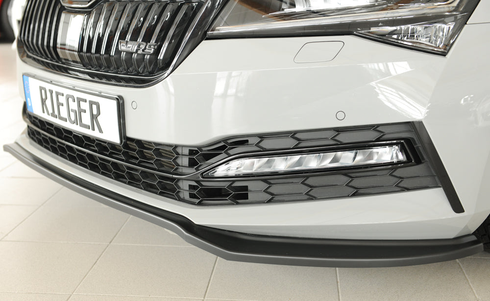 Rieger 00079047 Skoda 3T 3V Superb III Front Splitter - Matte Black
