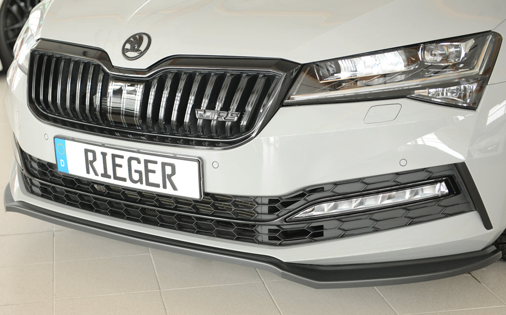 Rieger 00079047 Skoda 3T 3V Superb III Front Splitter - Matte Black