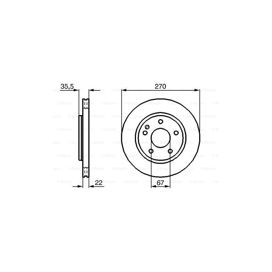 BOSCH 0 986 479 B67 Brake Disc suitable for MERCEDES BENZ Vaneo W414 Vented Coated Alloyed High carbon