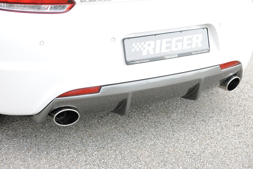 Rieger 00099254 VW 13 Mk3 Scirocco Rear Diffuser for Sport Tailpipe Left & Right - Carbon-Look