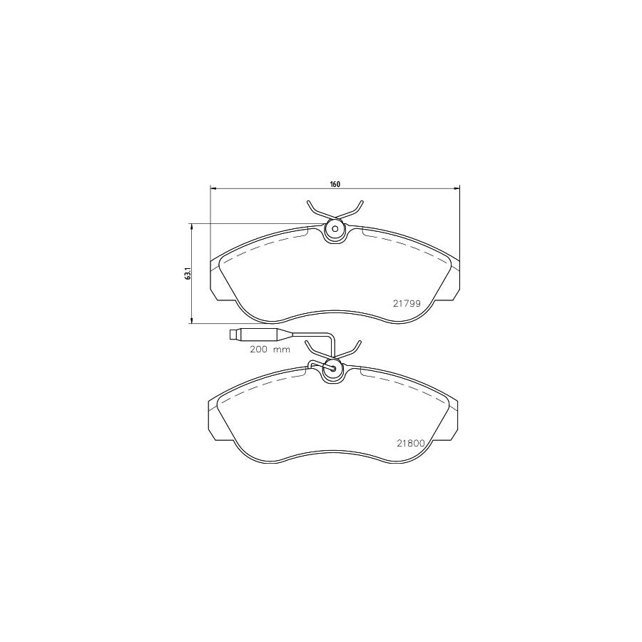Hella 8DB 355 018 151 Brake Pad Set With Integrated Wear Warning Contact With Brake Caliper Screws