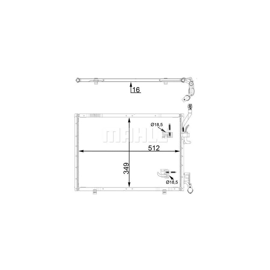 MAHLE ORIGINAL AC 31 000P Air conditioning condenser without dryer, without pressure sensor
