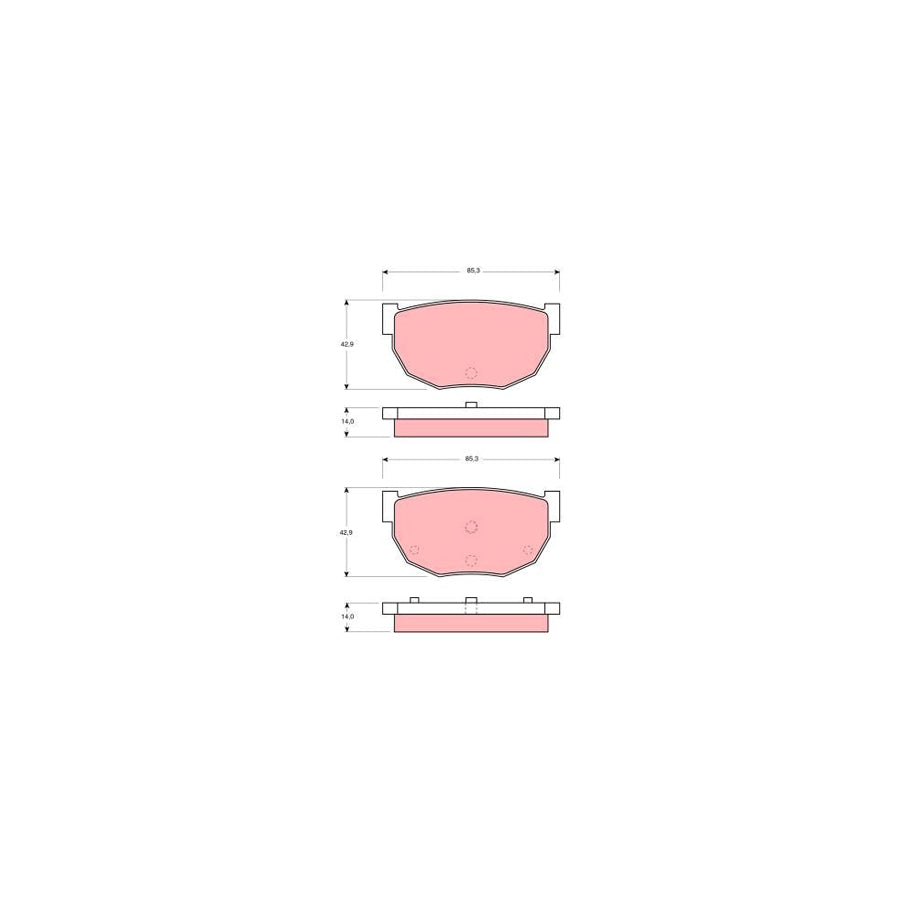 TRW Gdb306 Brake Pad Set Not Prepared For Wear Indicator