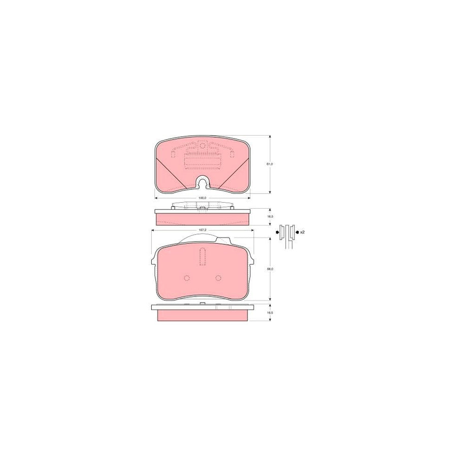 TRW Gdb961 Brake Pad Set Prepared For Wear Indicator