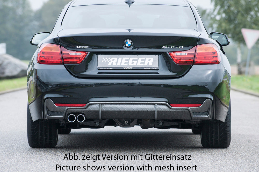 Rieger 00099261 BMW 4 Series F32 F33 F36 Rear Diffuser for Original Twin Tailpipe Left - Carbon-Look