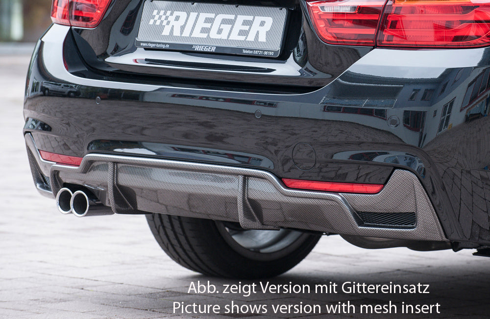 Rieger 00099261 BMW 4 Series F32 F33 F36 Rear Diffuser for Original Twin Tailpipe Left - Carbon-Look