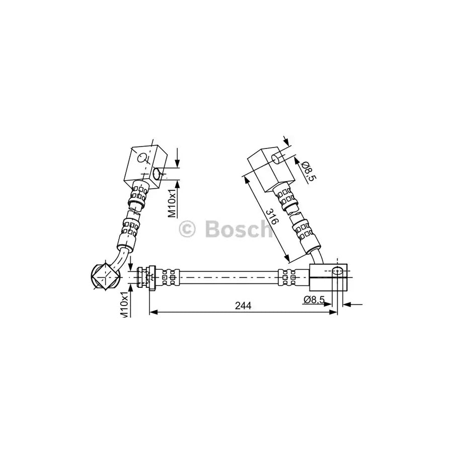 BOSCH 1 987 481 837 Brake Hose for NISSAN 350 Z 244Mm