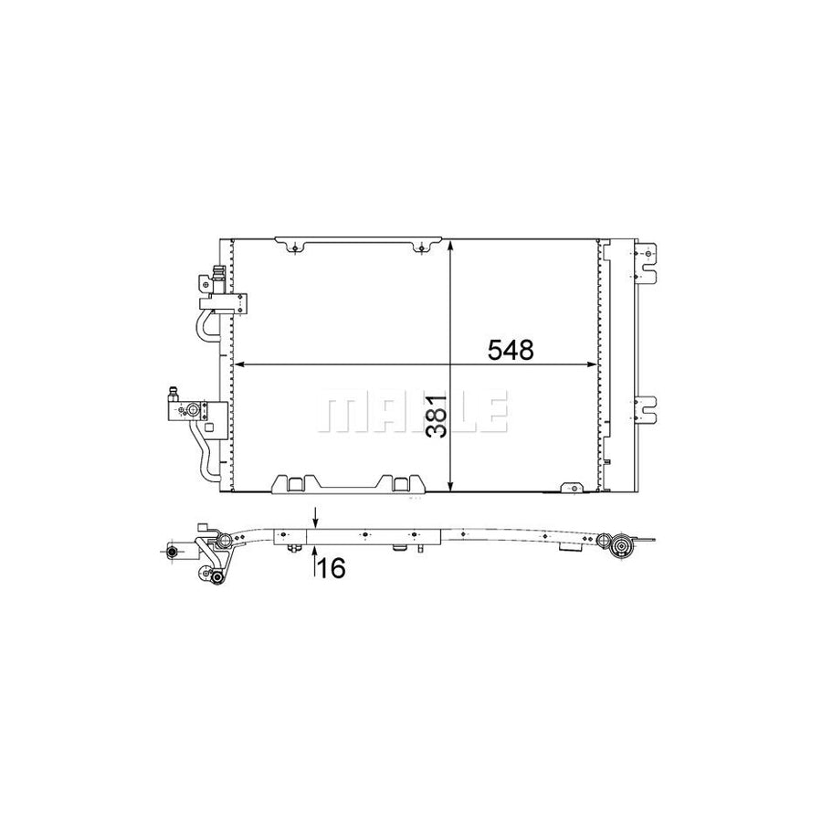 MAHLE ORIGINAL AC 378 000S Air conditioning condenser with dryer, with seal ring