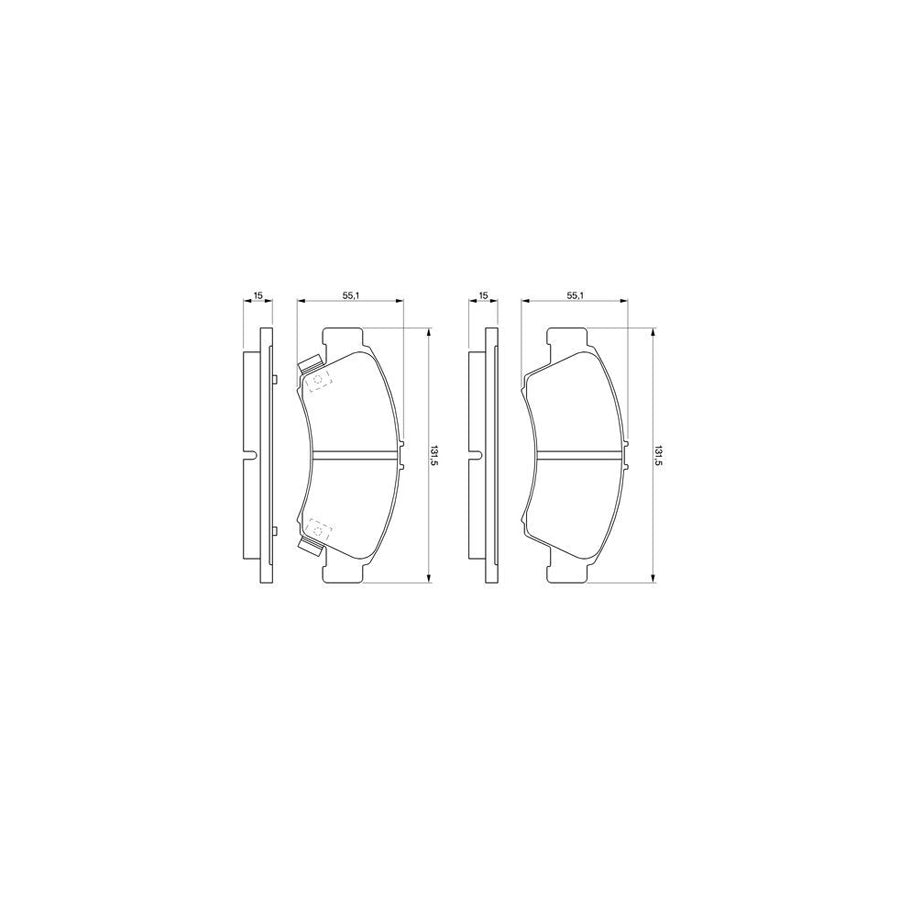 Bosch 0986461126 Brake Pad Set With Acoustic Wear Warning With Mounting Manual BP577