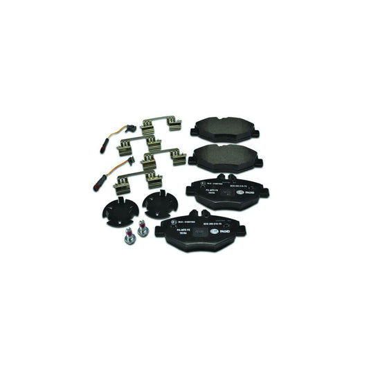 Hella 8DB 355 018 731 Brake Pad Set Suitable For Mercedes Benz E Class Incl Wear Warning Contact With Brake Caliper Screws With Accessories