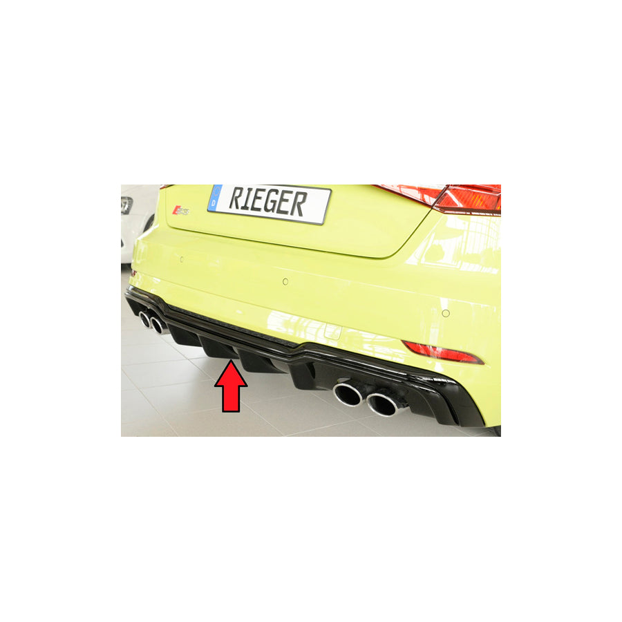 Rieger Audi 8V Rear Diffuser for Original Twin Tailpipe Left & Right S3 - Glossy Black