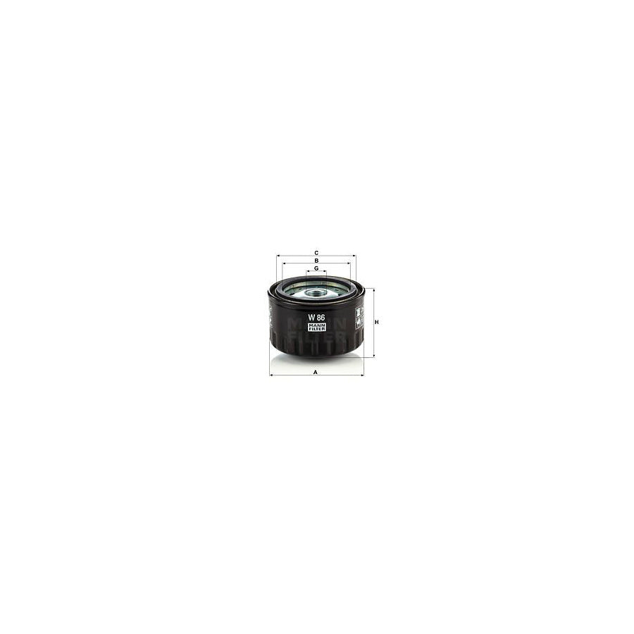 MANN-FILTER W 86 Oil Filter Spin-on Filter