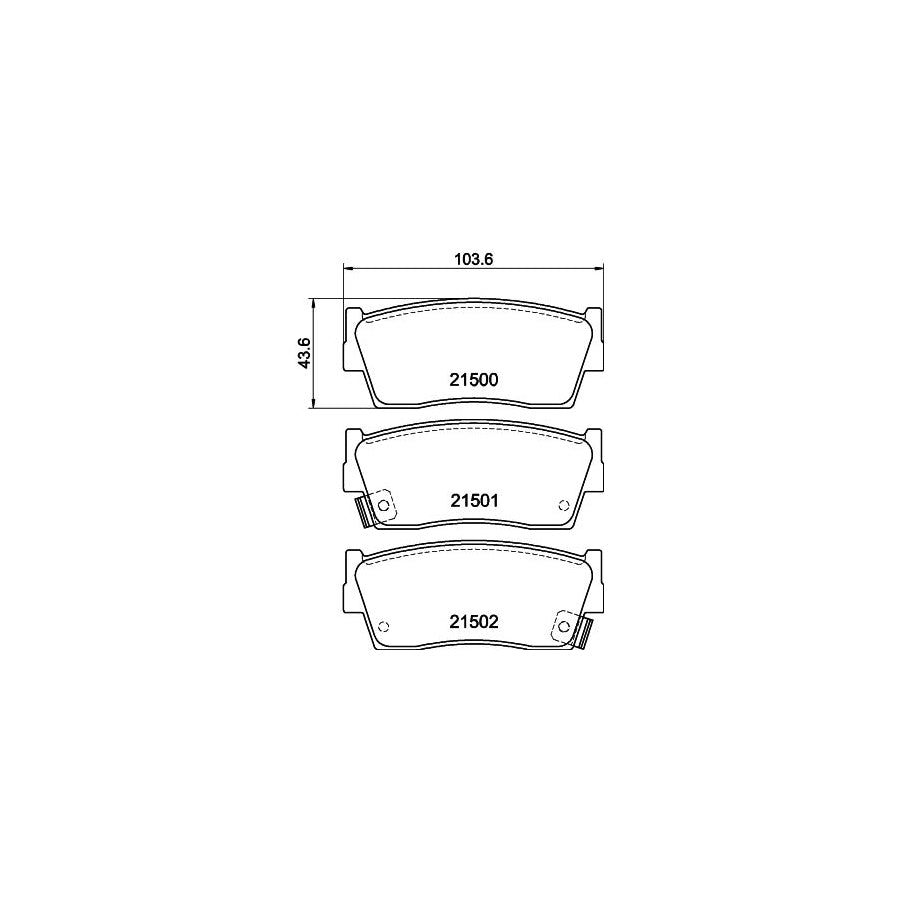 Hella 8DB 355 016 371 Brake Pad Set With Acoustic Wear Warning