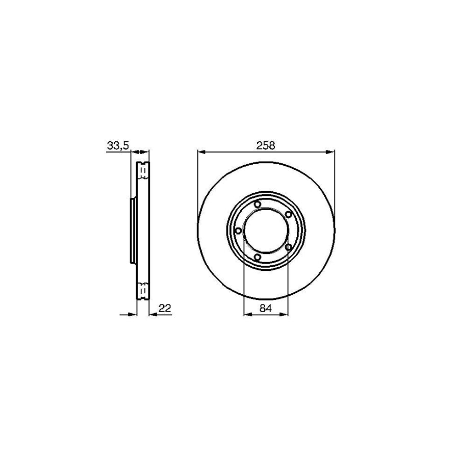 BOSCH 0 986 478 530 Brake Disc for MITSUBISHI L300 DELICA Internally Vented Vented Oiled