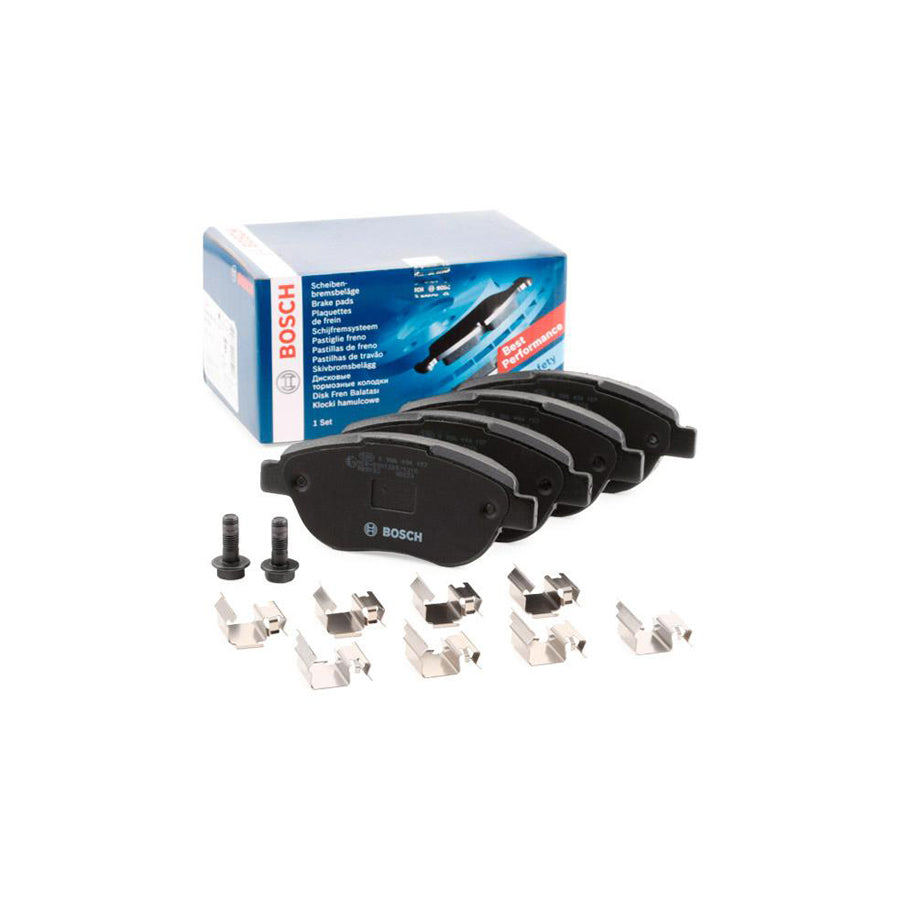 Bosch 0986494157 Brake Pad Set With Acoustic Wear Warning With Anti Squeak Plate With Bolts Screws With Mounting Manual BP1068
