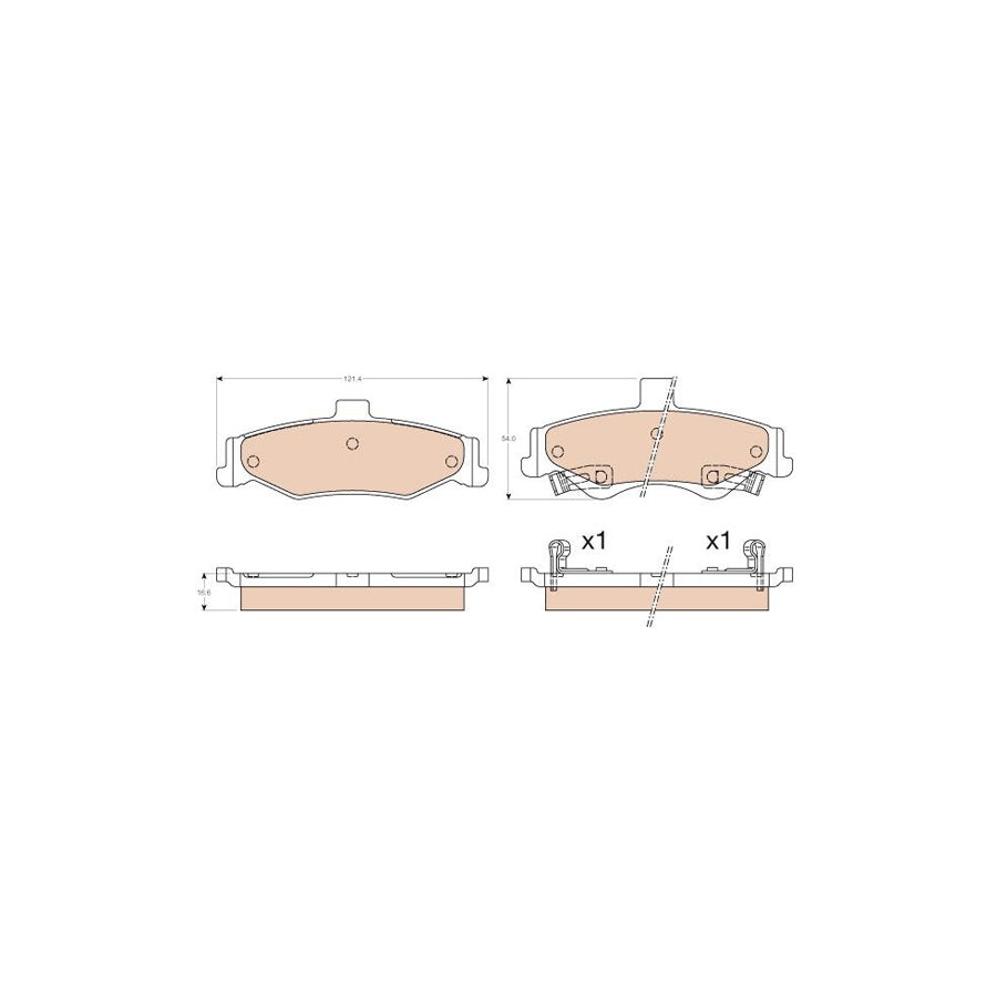 TRW Gdb3570 Brake Pad Set For Chevrolet Camaro With Acoustic Wear Warning
