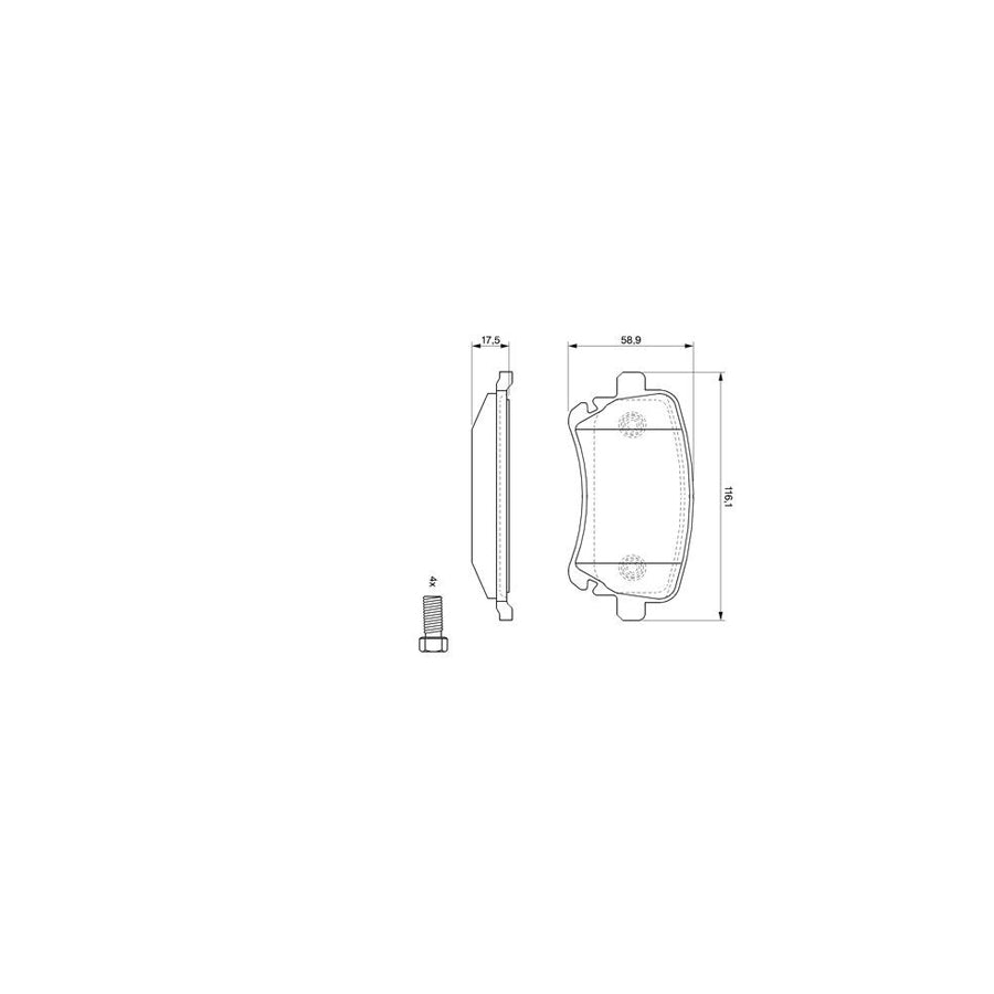 Bosch 0986494119 Brake Pad Set With Mounting Manual BP1029
