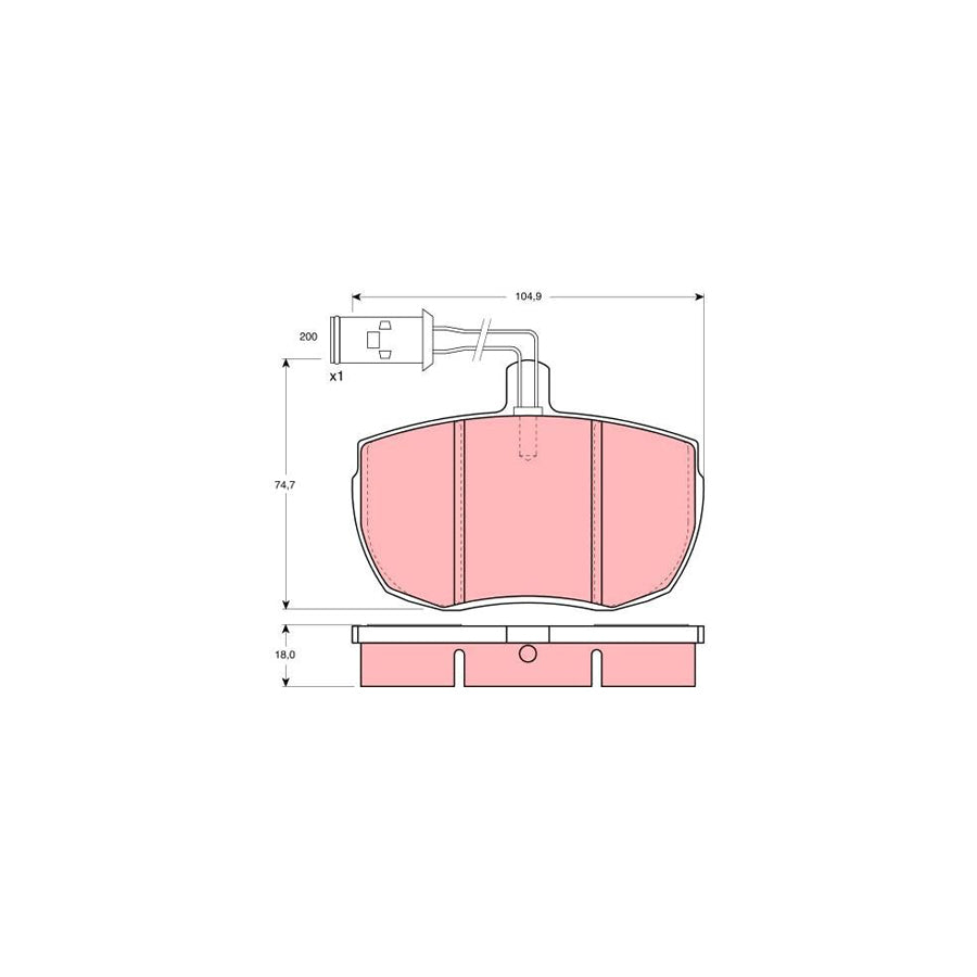 TRW Gdb789 Brake Pad Set Incl Wear Warning Contact