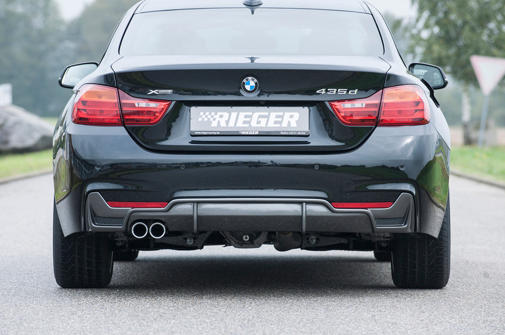 Rieger 00099265 BMW 4 Series F32 F33 F36 Rear Diffuser for Original Twin Tailpipe Left - Carbon-Look