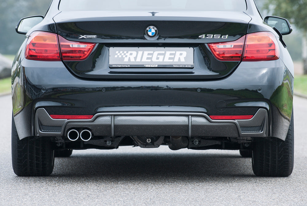 Rieger 00099265 BMW 4 Series F32 F33 F36 Rear Diffuser for Original Twin Tailpipe Left - Carbon-Look
