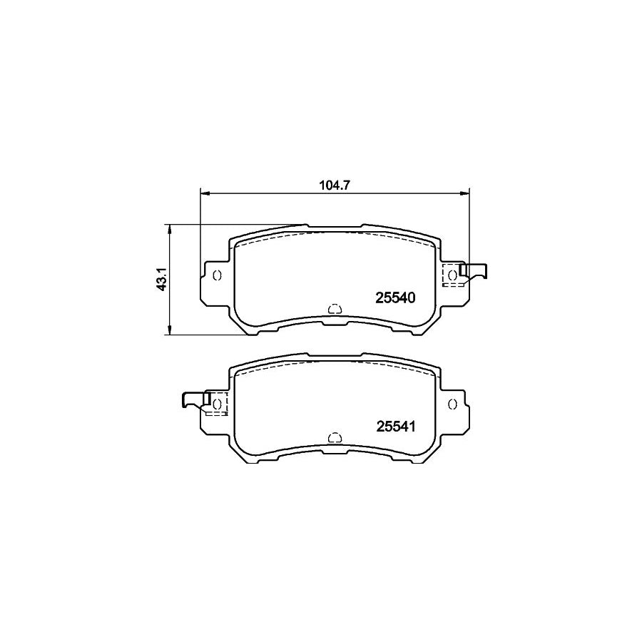 Hella 8DB 355 020 151 Brake Pad Set With Acoustic Wear Warning