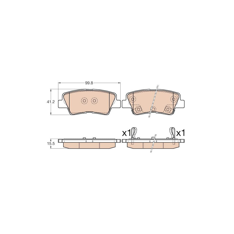 TRW Gdb3569 Brake Pad Set With Acoustic Wear Warning