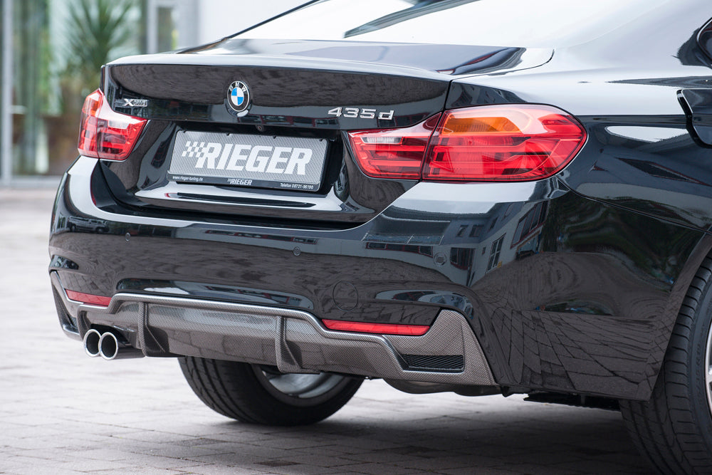 Rieger 00099265 BMW 4 Series F32 F33 F36 Rear Diffuser for Original Twin Tailpipe Left - Carbon-Look