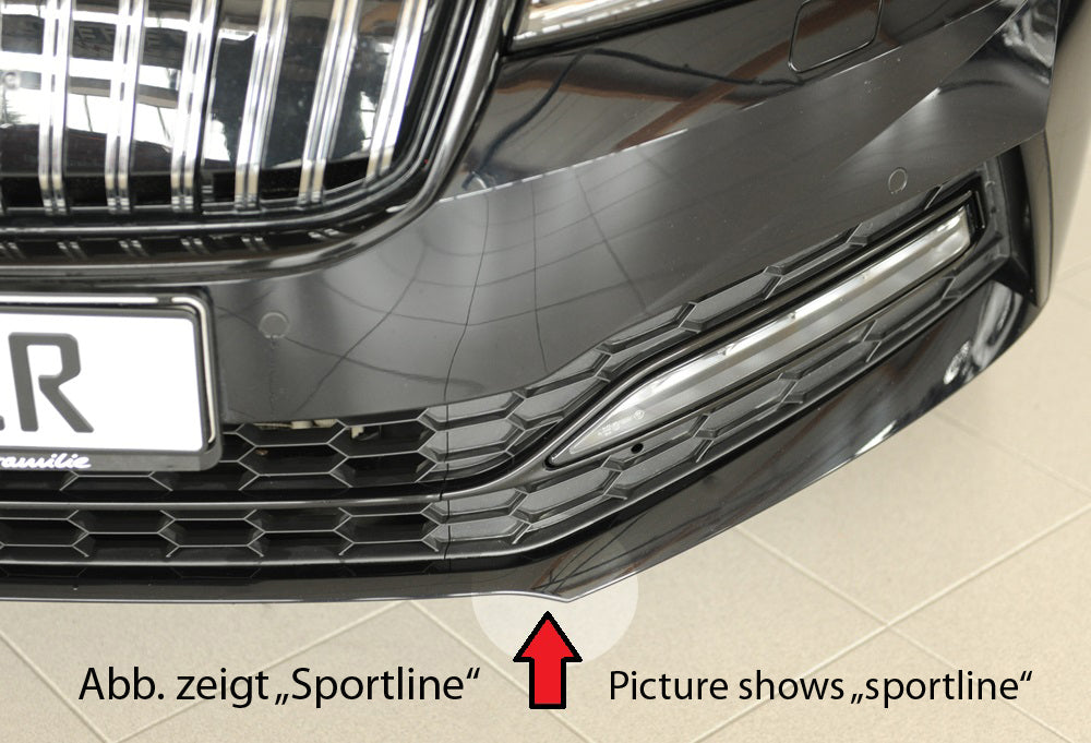 Rieger 00079047 Skoda 3T 3V Superb III Front Splitter - Matte Black