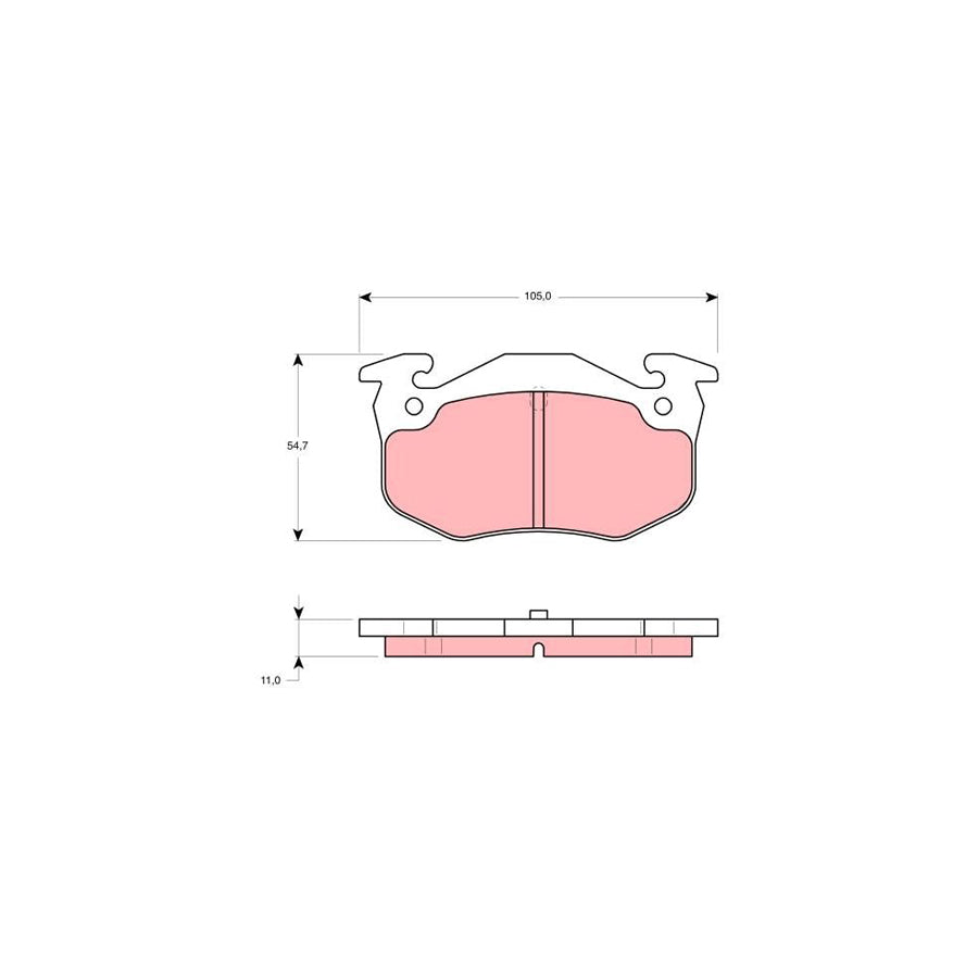 TRW Gdb1522 Brake Pad Set Not Prepared For Wear Indicator