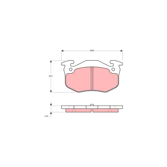 TRW Gdb1522 Brake Pad Set Not Prepared For Wear Indicator