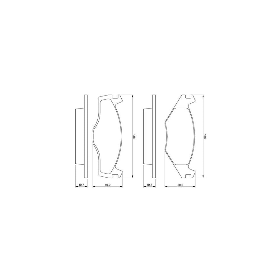 Bosch 0986468870 Brake Pad Set With Mounting Manual BP735