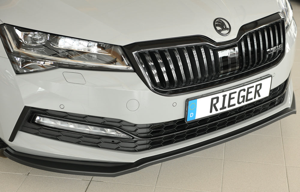 Rieger 00079047 Skoda 3T 3V Superb III Front Splitter - Matte Black