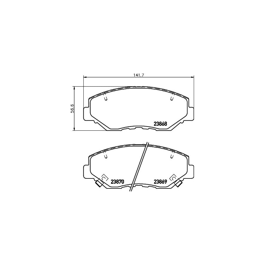 Hella 8DB 355 010 231 Brake Pad Set With Acoustic Wear Warning