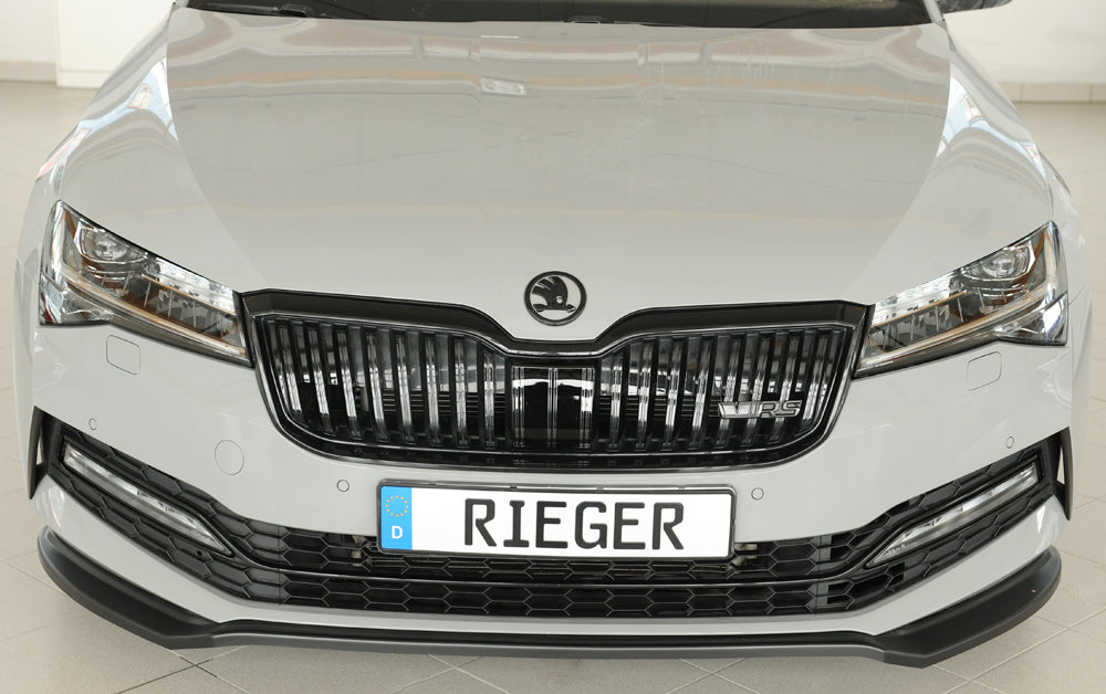 Rieger 00079047 Skoda 3T 3V Superb III Front Splitter - Matte Black