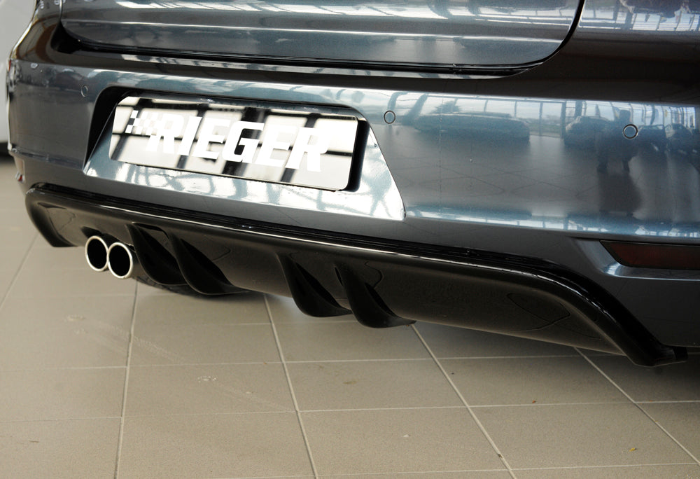 Rieger 00088019 VW Mk6 Golf GTD Rear Diffuser for Original Twin Tailpipe Left - Glossy Black