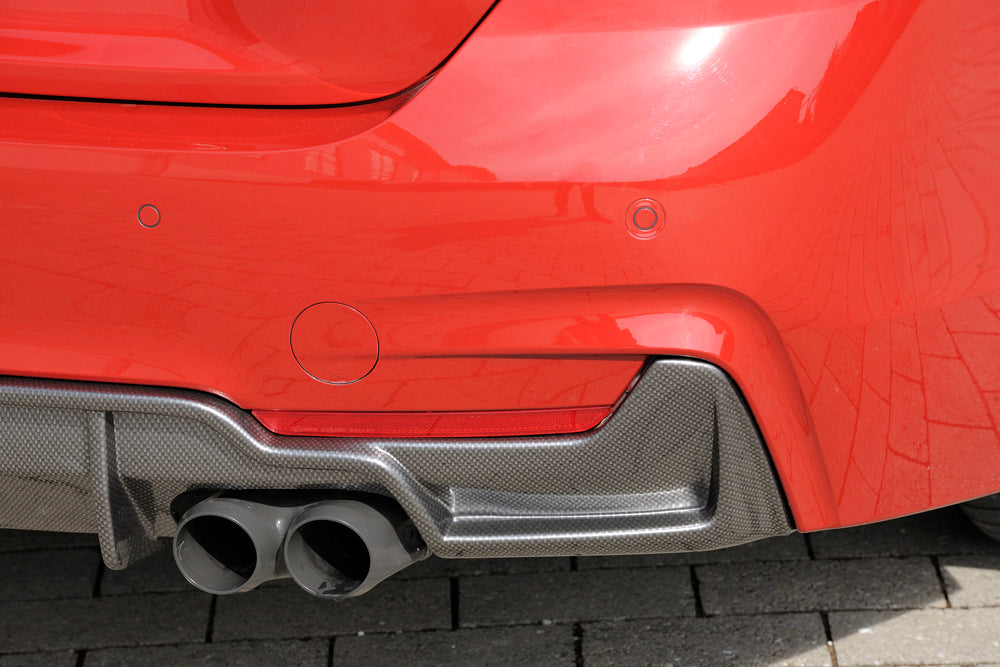 Rieger 00099263 BMW 4 Series F32 F33 F36 Rear Diffuser for Twin Tailpipe Left & Right - Carbon-Look