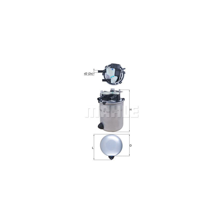 MAHLE ORIGINAL KL 1027 Fuel filter In-Line Filter