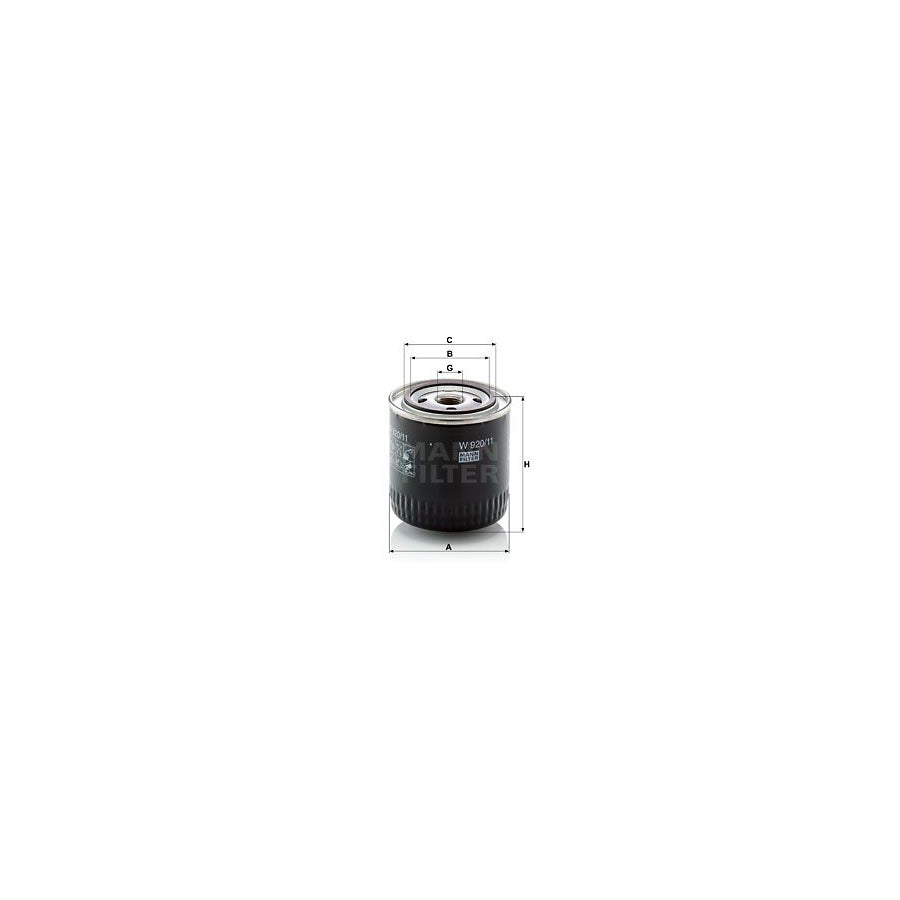 MANN-FILTER W 920/11 Oil Filter Spin-on Filter