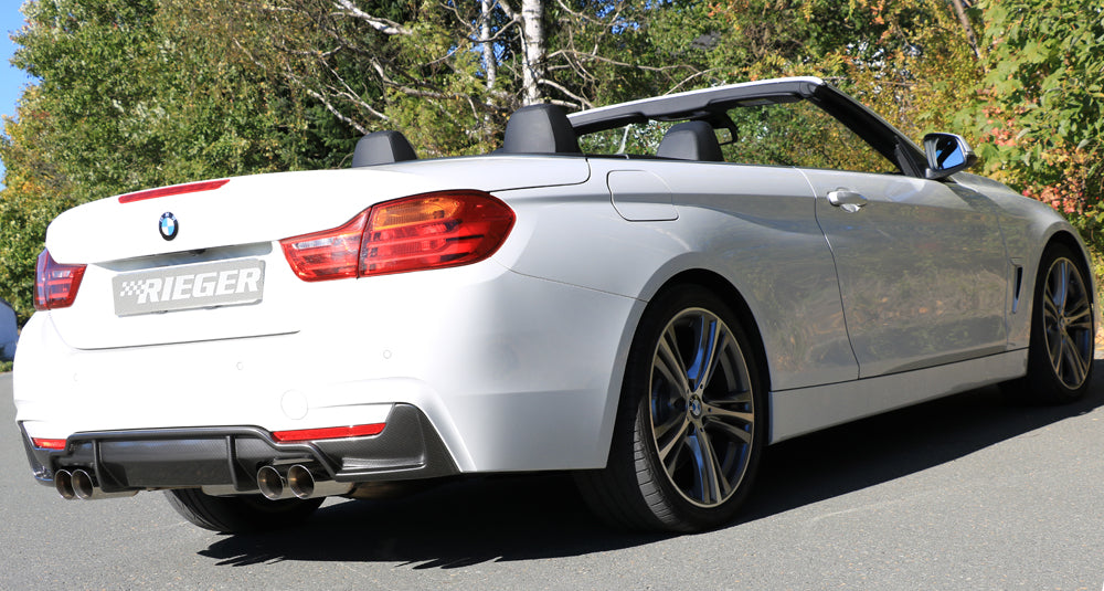 Rieger 00099263 BMW 4 Series F32 F33 F36 Rear Diffuser for Twin Tailpipe Left & Right - Carbon-Look