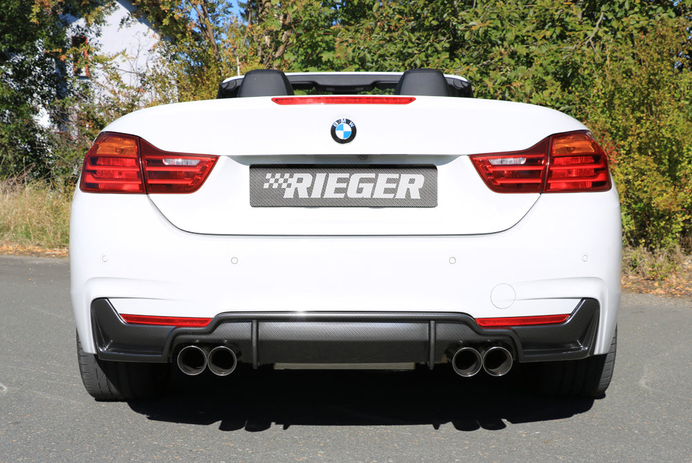 Rieger 00099263 BMW 4 Series F32 F33 F36 Rear Diffuser for Twin Tailpipe Left & Right - Carbon-Look