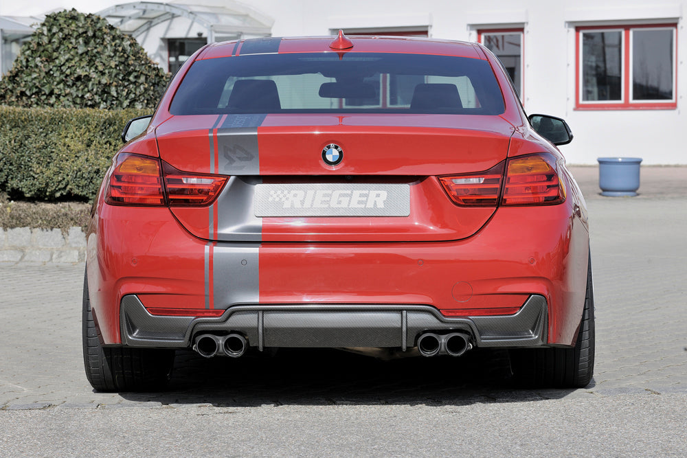 Rieger 00099263 BMW 4 Series F32 F33 F36 Rear Diffuser for Twin Tailpipe Left & Right - Carbon-Look