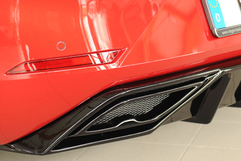 Rieger 00088210 SEAT Leon KL Rear Diffuser - Glossy Black