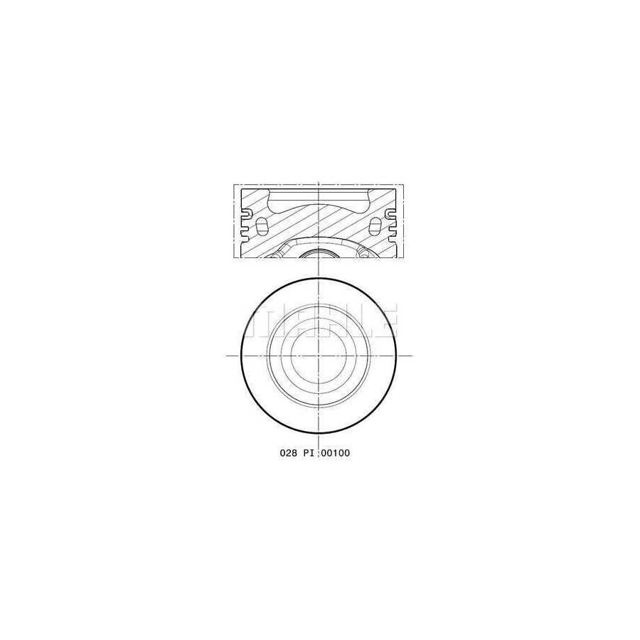 MAHLE ORIGINAL 028 PI 00100 002 Piston 81,5 mm, with cooling duct, with piston ring carrier