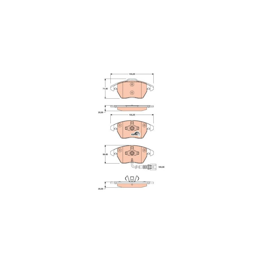 TRW Cotec Gdb1807 Brake Pad Set Incl Wear Warning Contact