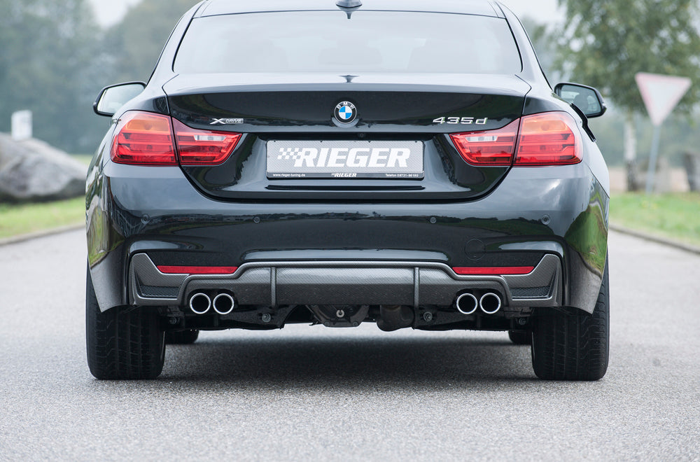 Rieger 00099269 BMW 4 Series F32 F33 F36 Rear Diffuser for Twin Tailpipe Left & Right - Carbon-Look