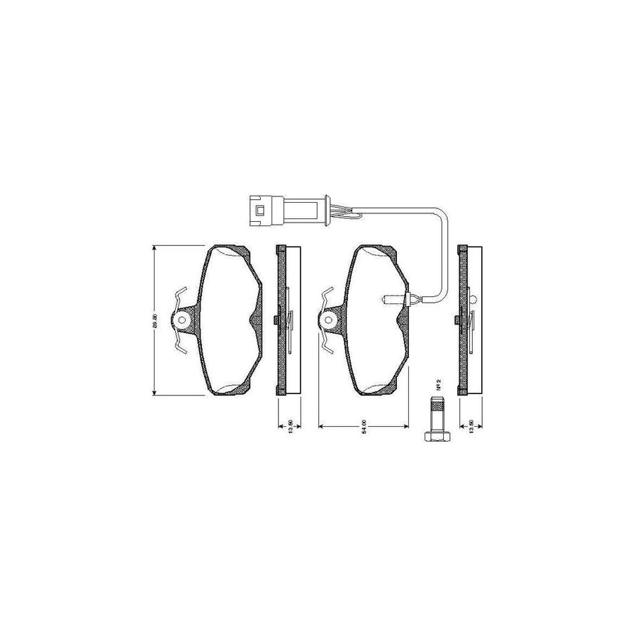 Bosch 0986Tb2105 Brake Pad Set Incl Wear Warning Contact With Bolts With Accessories