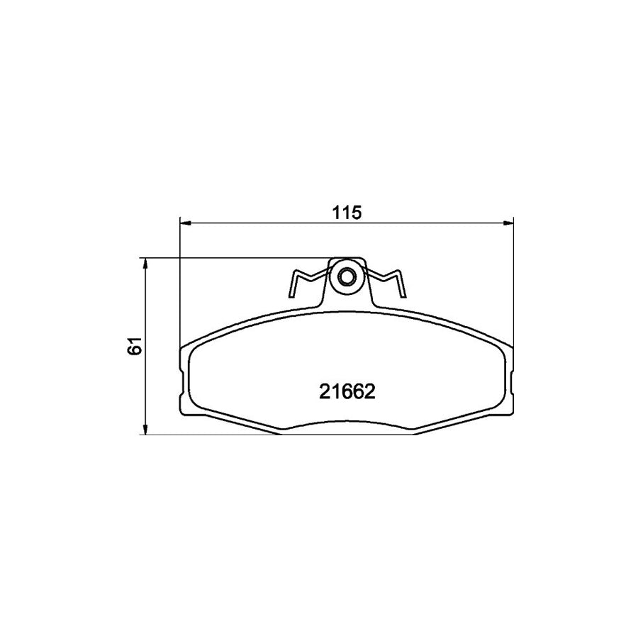 Hella 8DB 355 017 931 Brake Pad Set Not Prepared For Wear Indicator With Brake Caliper Screws