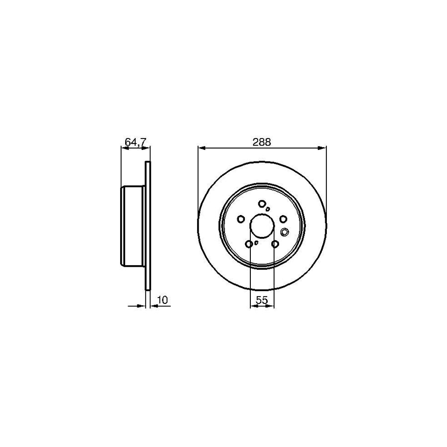 BOSCH 0 986 479 243 Brake Disc for TOYOTA AVENSIS Solid Oiled