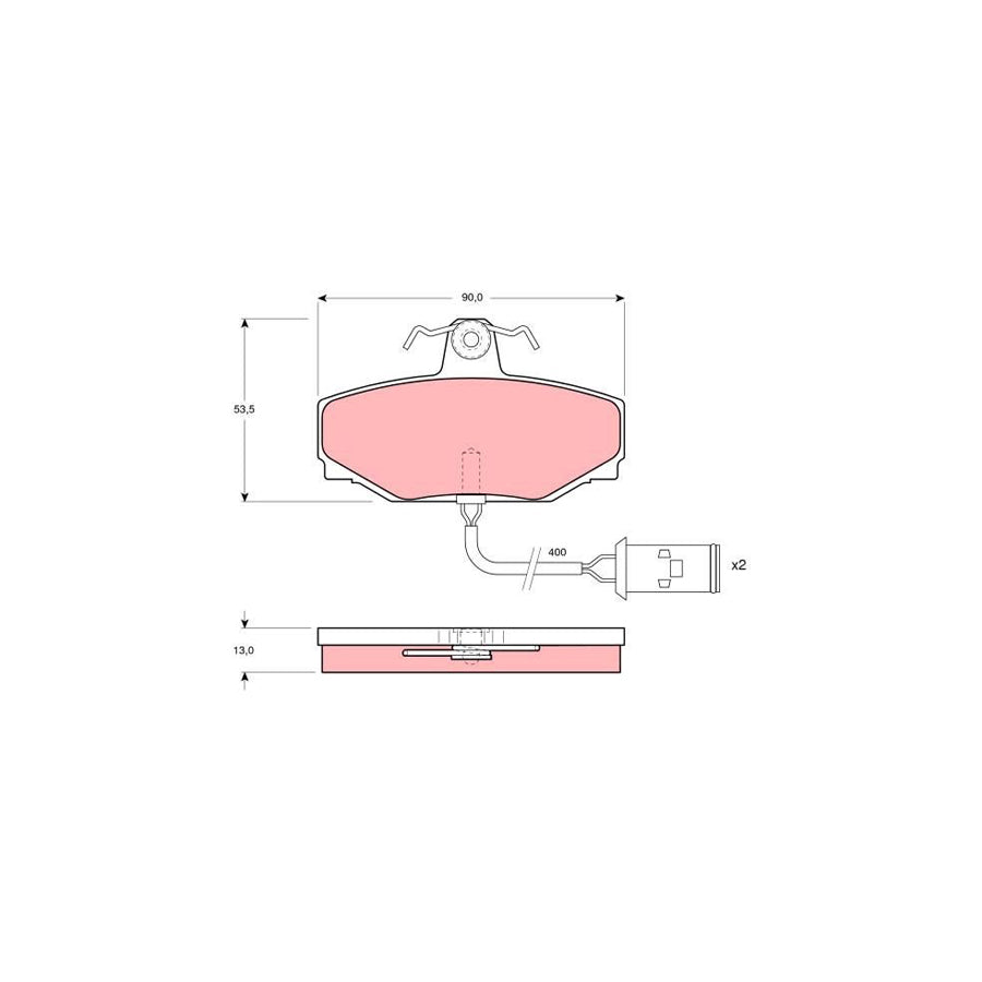 TRW Gdb412 Brake Pad Set For Jaguar Xj Incl Wear Warning Contact With Brake Caliper Screws With Accessories